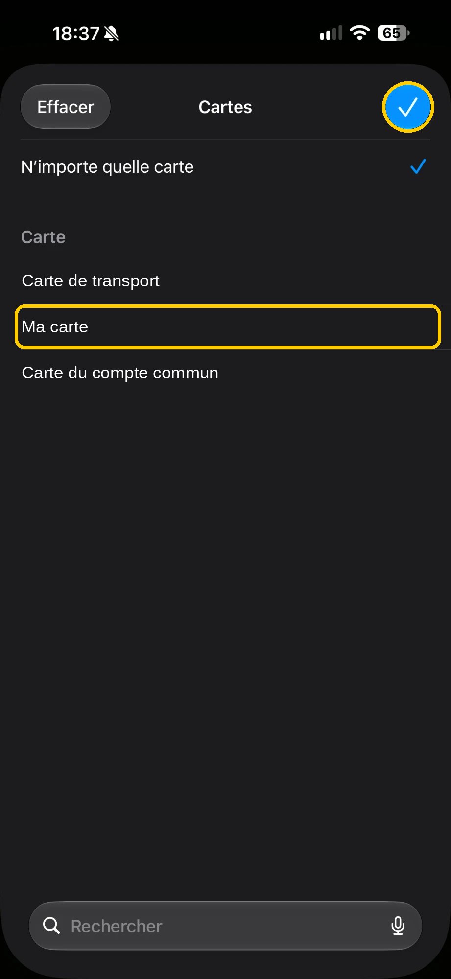 Liste des cartes : N'importe quelle carte, ou une carte précise