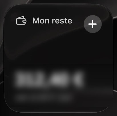Widget Mon reste aux montants floutés